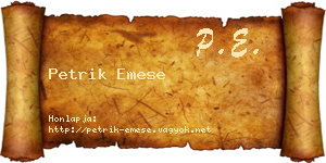 Petrik Emese névjegykártya